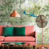 Digitaldruck Used-Look Floral Grün Blau 39332-1