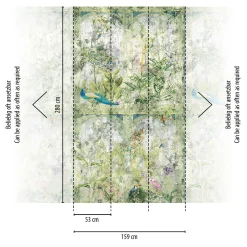 Digitaldruck Used-Look Floral Grün Blau 39332-1
