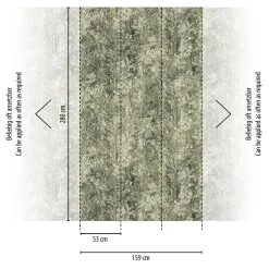Digitaldruck Vintage Pflanzen Floral Beige Grün 39313-1