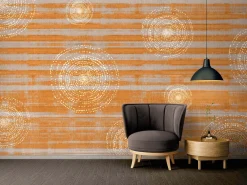 Digitaldruck Vlies-Fototapete Kreise orange grau DD116591