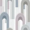Digitaldruck Vlies Grafik Linien Bögen Grau Blau 33103