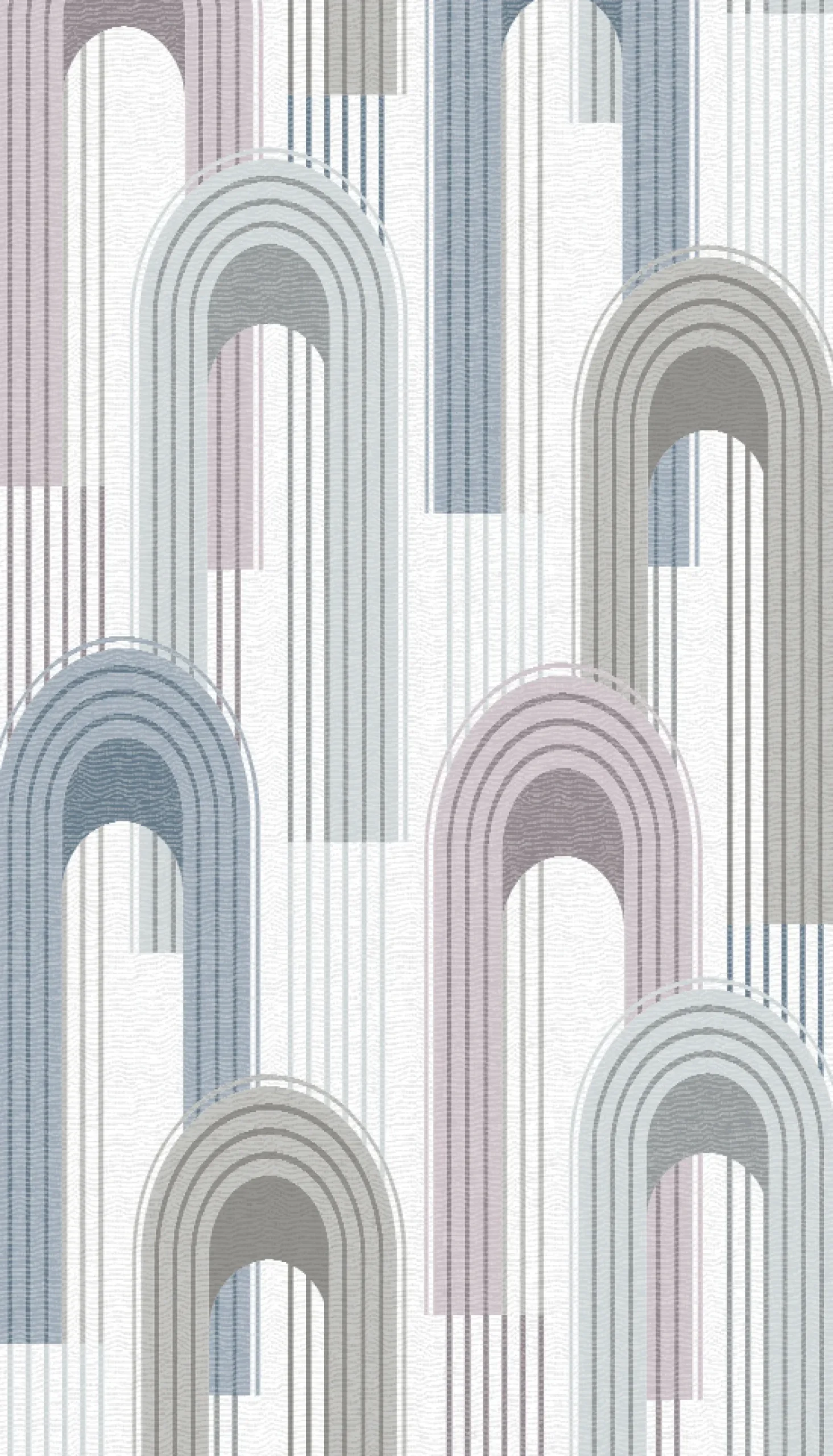 Digitaldruck Vlies Grafik Linien Bögen Grau Blau 33103