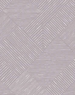 Digitaldruck Vlies Linien Muster Lila Weiß 33127