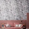 Digitaldruck Vlies Patina Effekt Lila Grau Rosa 33106