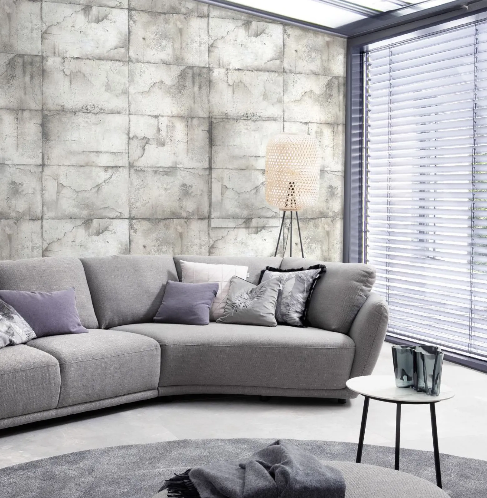Digitaldruck Vlies Putz Optik Steine Grau Beige 33155