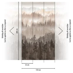 Digitaldruck Wald Bäume Fichte Braun Beige 39181-2