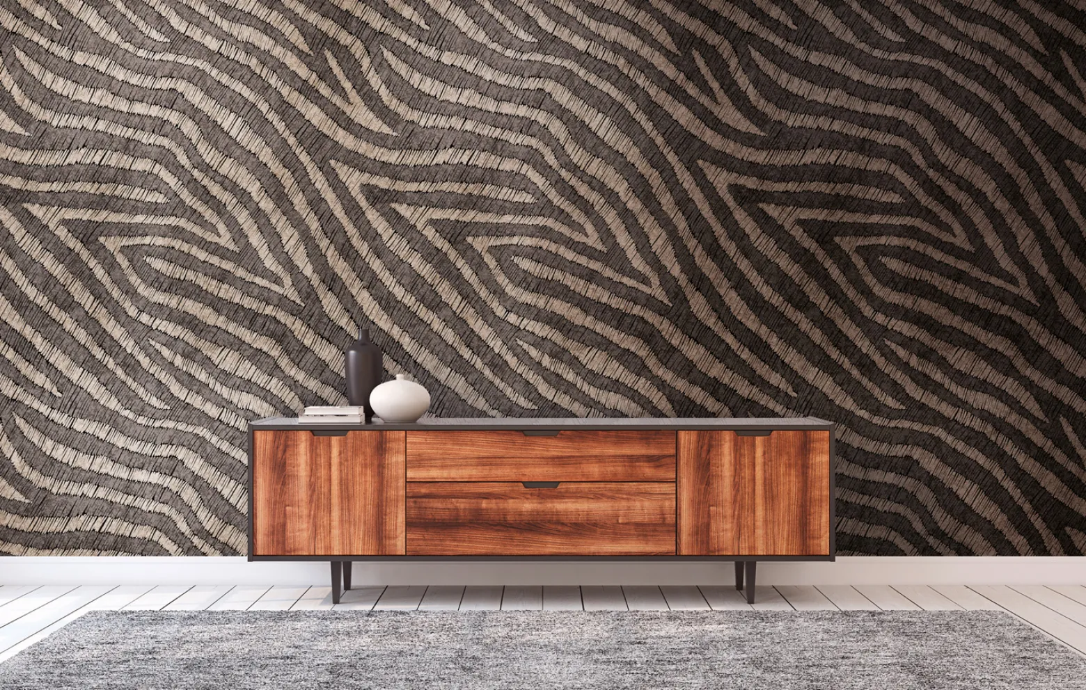 Digitaldruck Zebra Tierfell Optik Braun Beige 39236-1