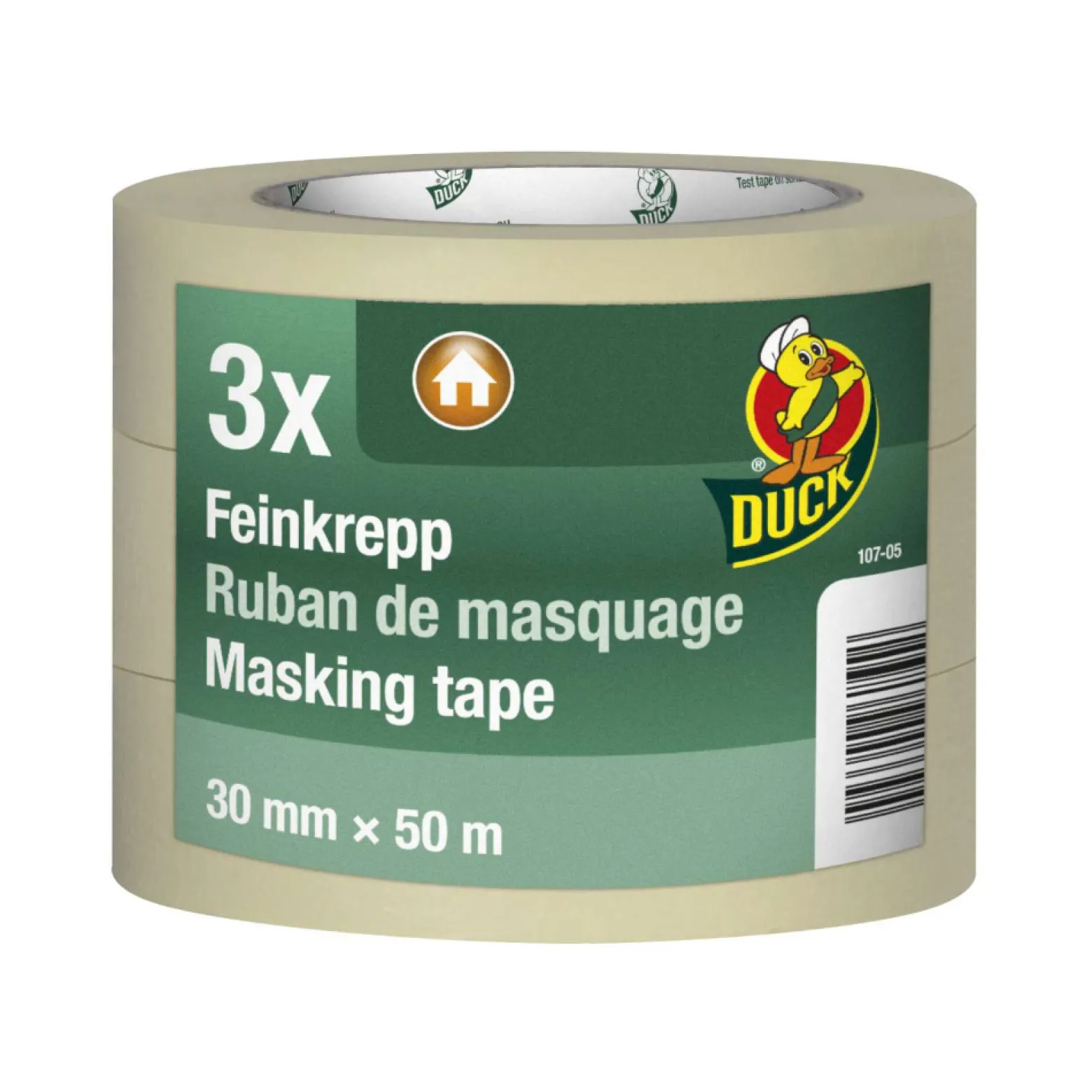Duck Feinkrepp Klebeband Malerkrepp 3x 30mm x 50m