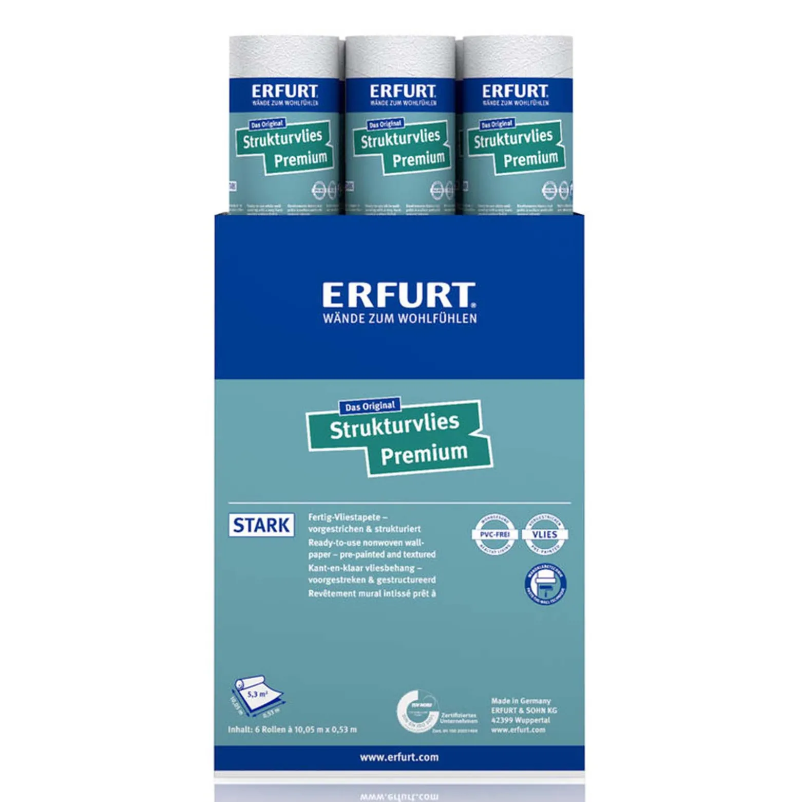 Erfurt Strukturvlies Premium 500 Wellen Vliestapete