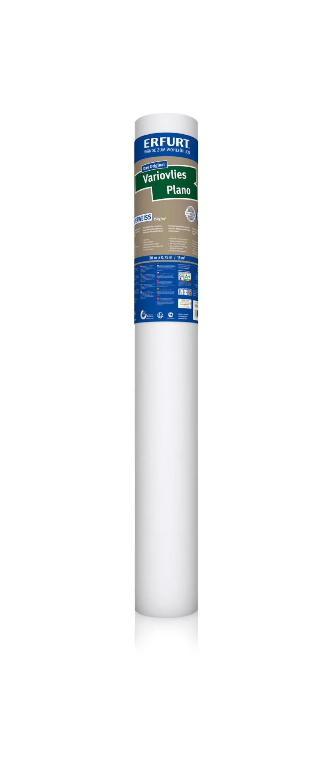 Erfurt Variovlies Glattvlies Tapete Plano Superweiß 15 m²