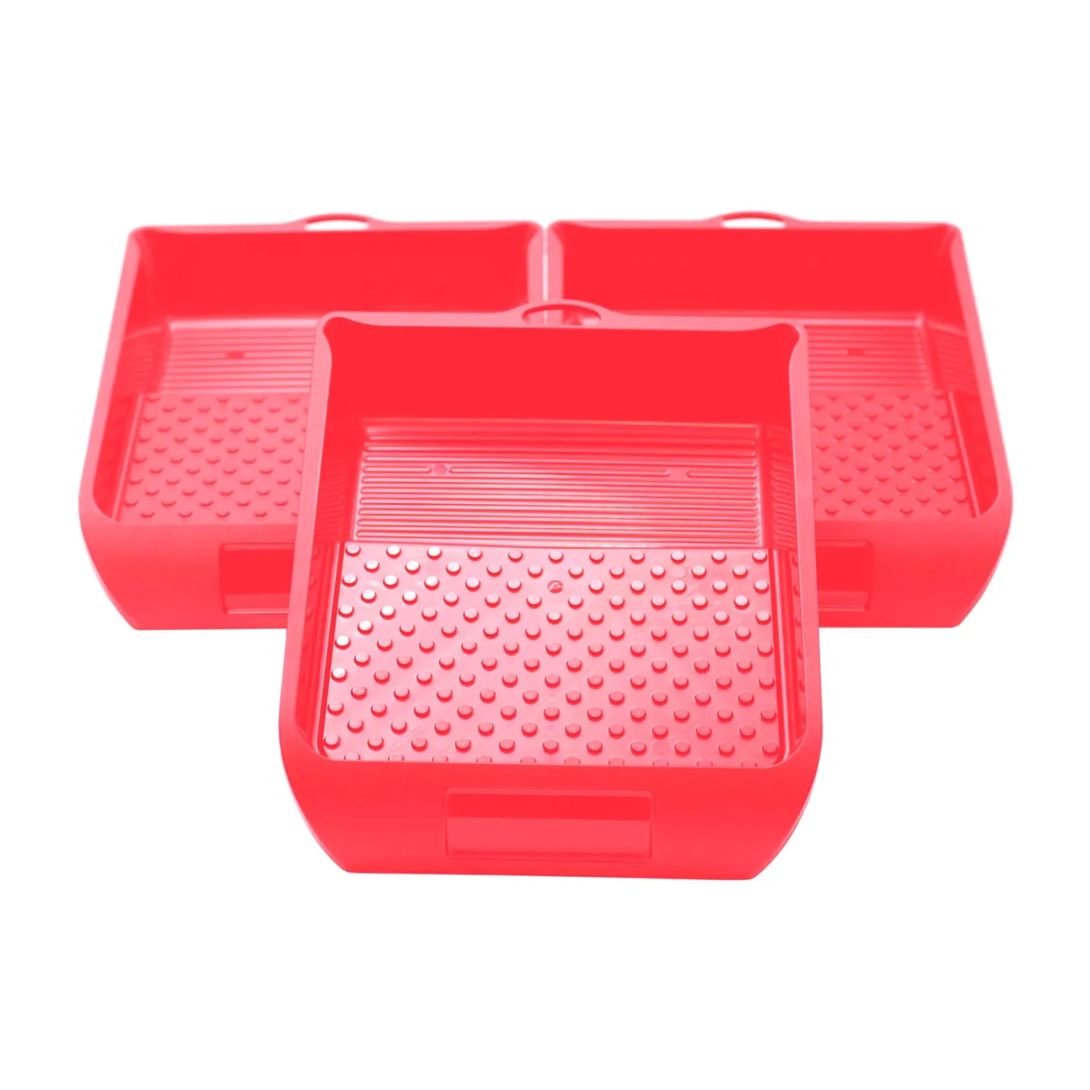 3er Set Farbwanne rot 20x22 cm für Lackierarbeiten