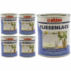 5er Set Wilckens Fliesenlack Weiß Fliesenfarbe Lack