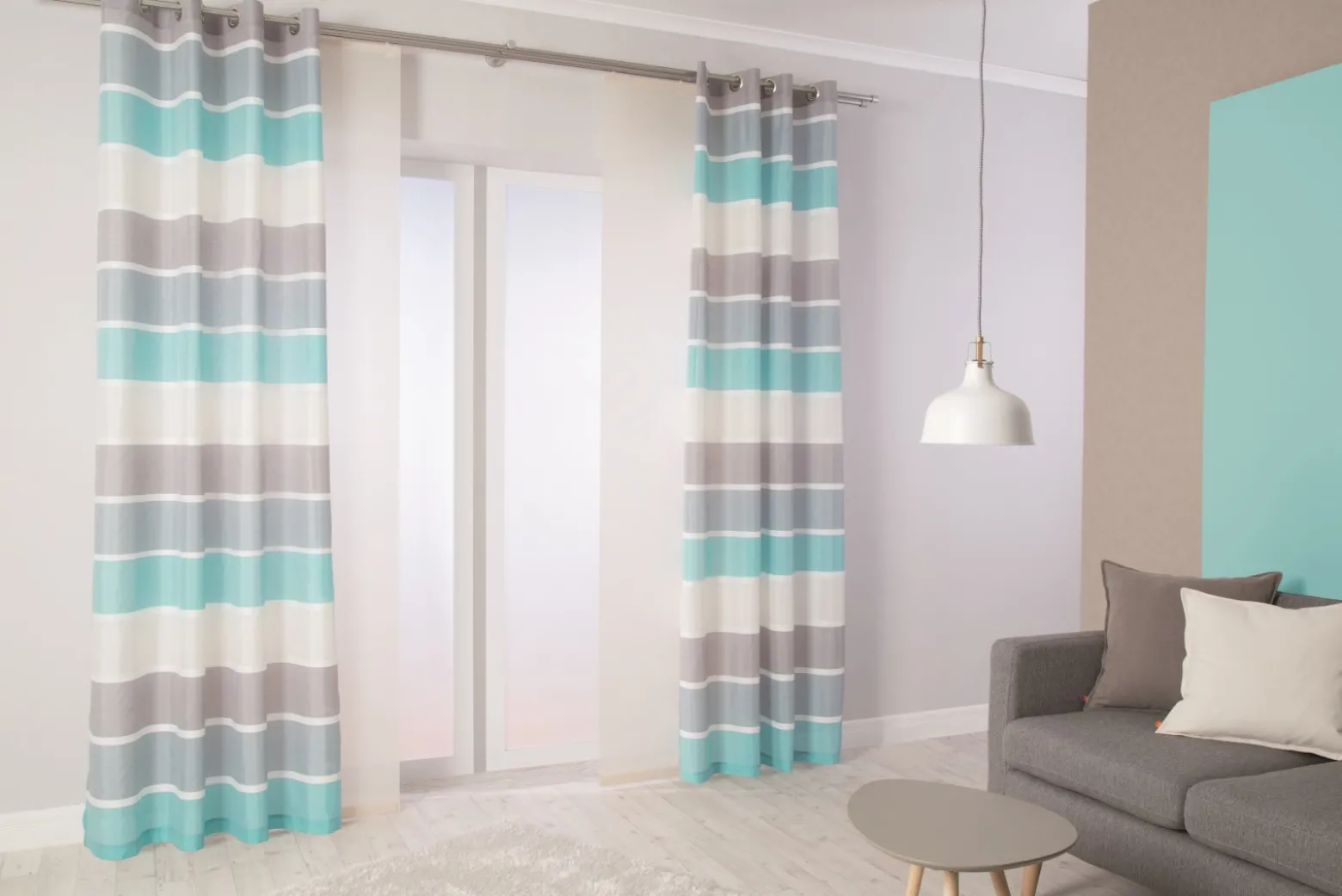 Flächenvorhang creme halbtransparent 60x245 5802-17