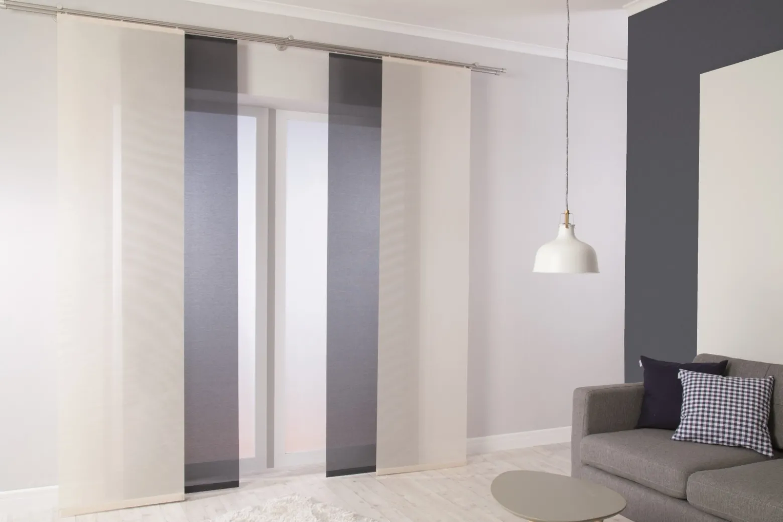 Flächenvorhang creme halbtransparent 60x245 5802-17