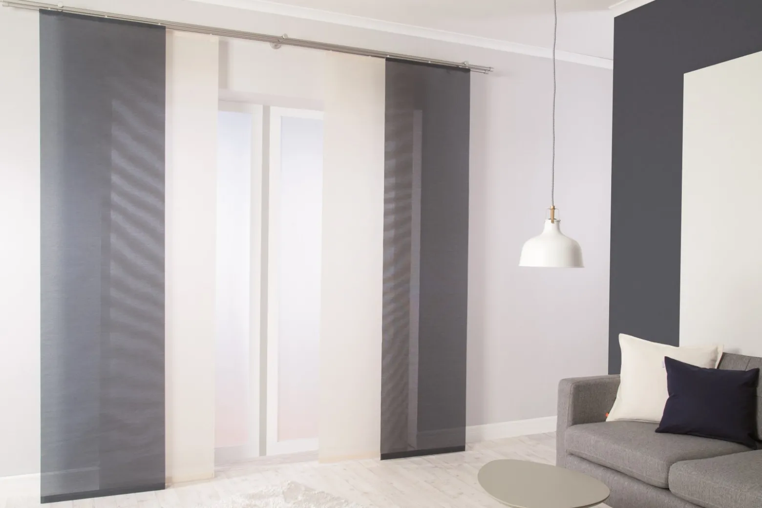 Flächenvorhang Uni lila halbtransparent 60x245 5802-79