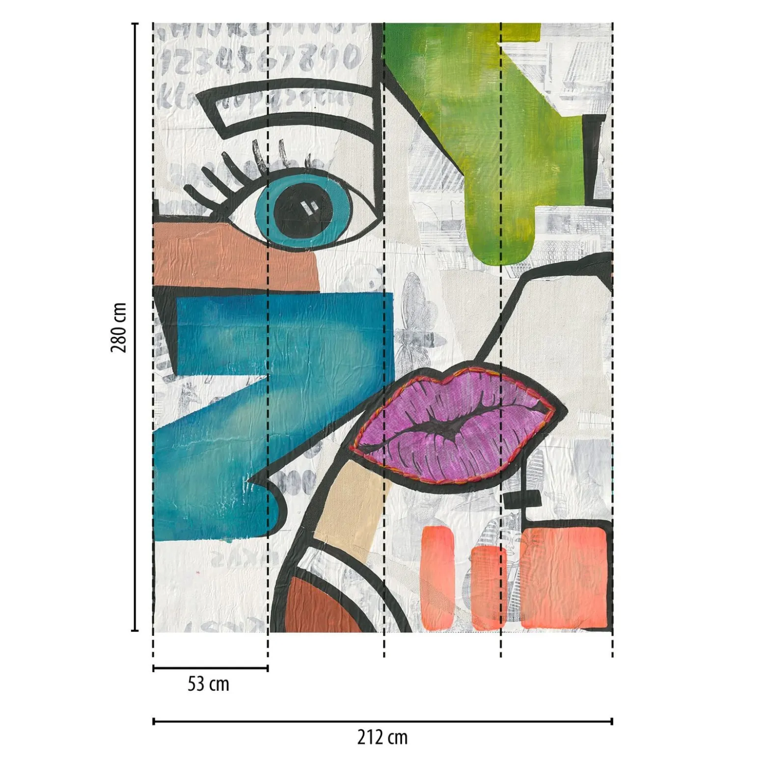 Fototapete Abstrakt Kunst Pop Art Grau Bunt 39888-1