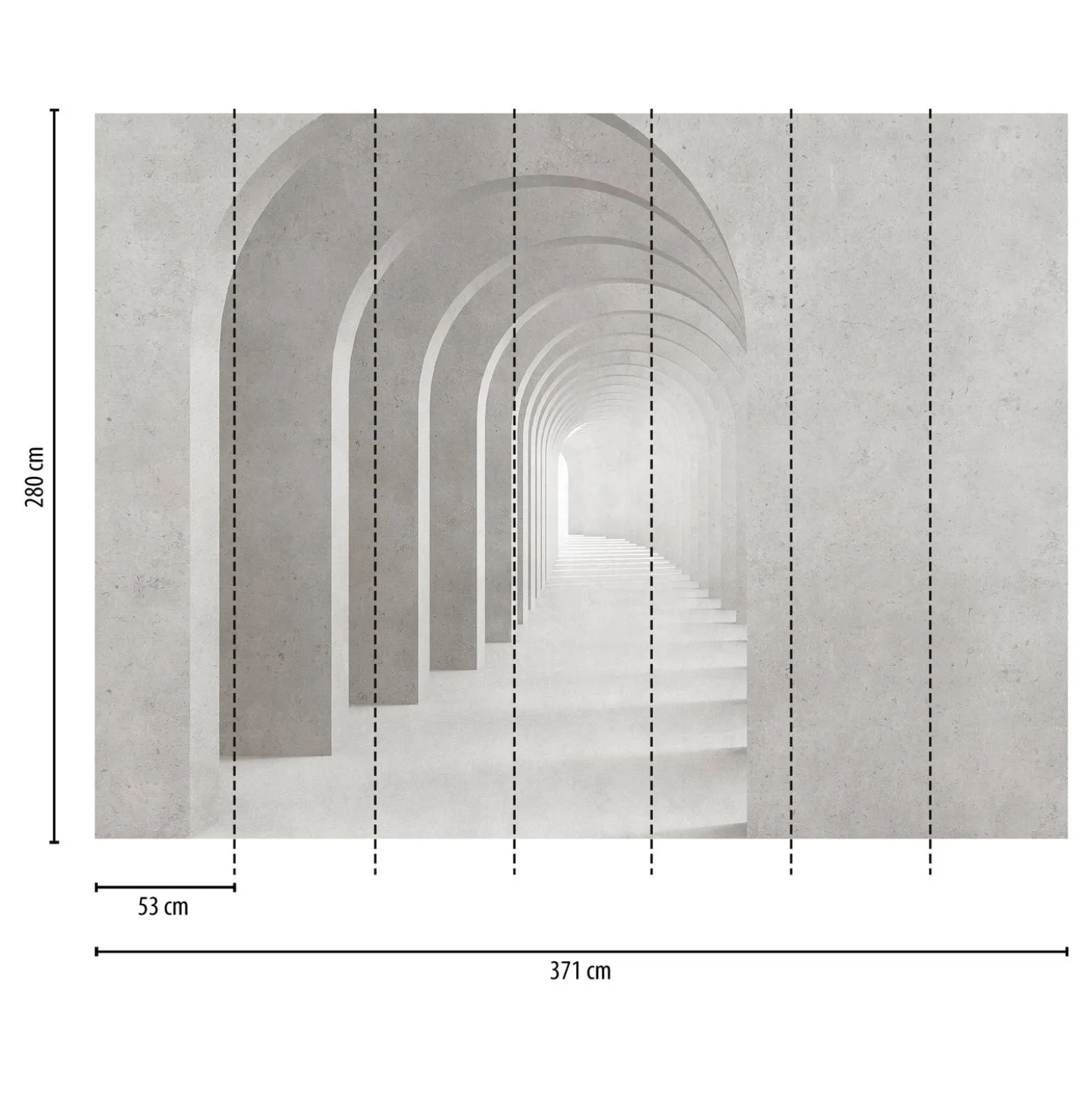 Fototapete Betonoptik Bögen Grau Creme 39916-1