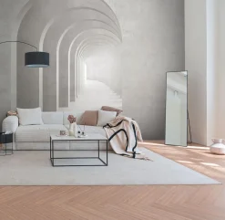 Fototapete Betonoptik Bögen Grau Creme 39916-1