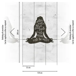 Fototapete Betonoptik Yoga Grau Schwarz 39856-1
