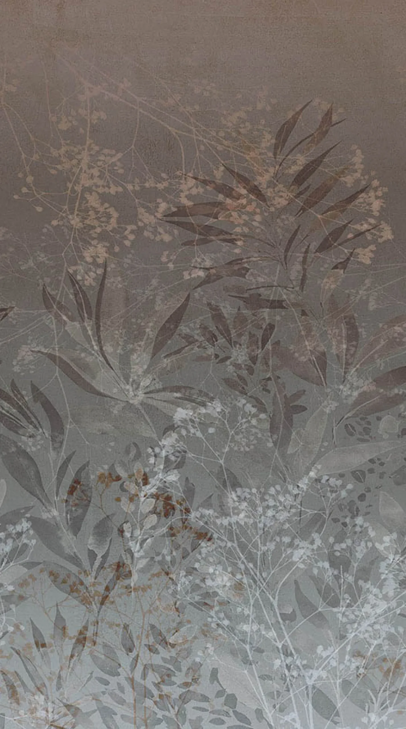 Fototapete Blattmuster Floral Braun Grau 22101-07-01