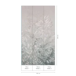 Fototapete Blattmuster Floral Taupe Grau 22102-07-01