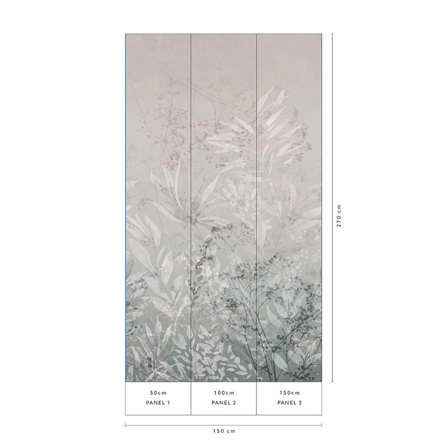 Fototapete Blattmuster Floral Taupe Grau 22102-07-01