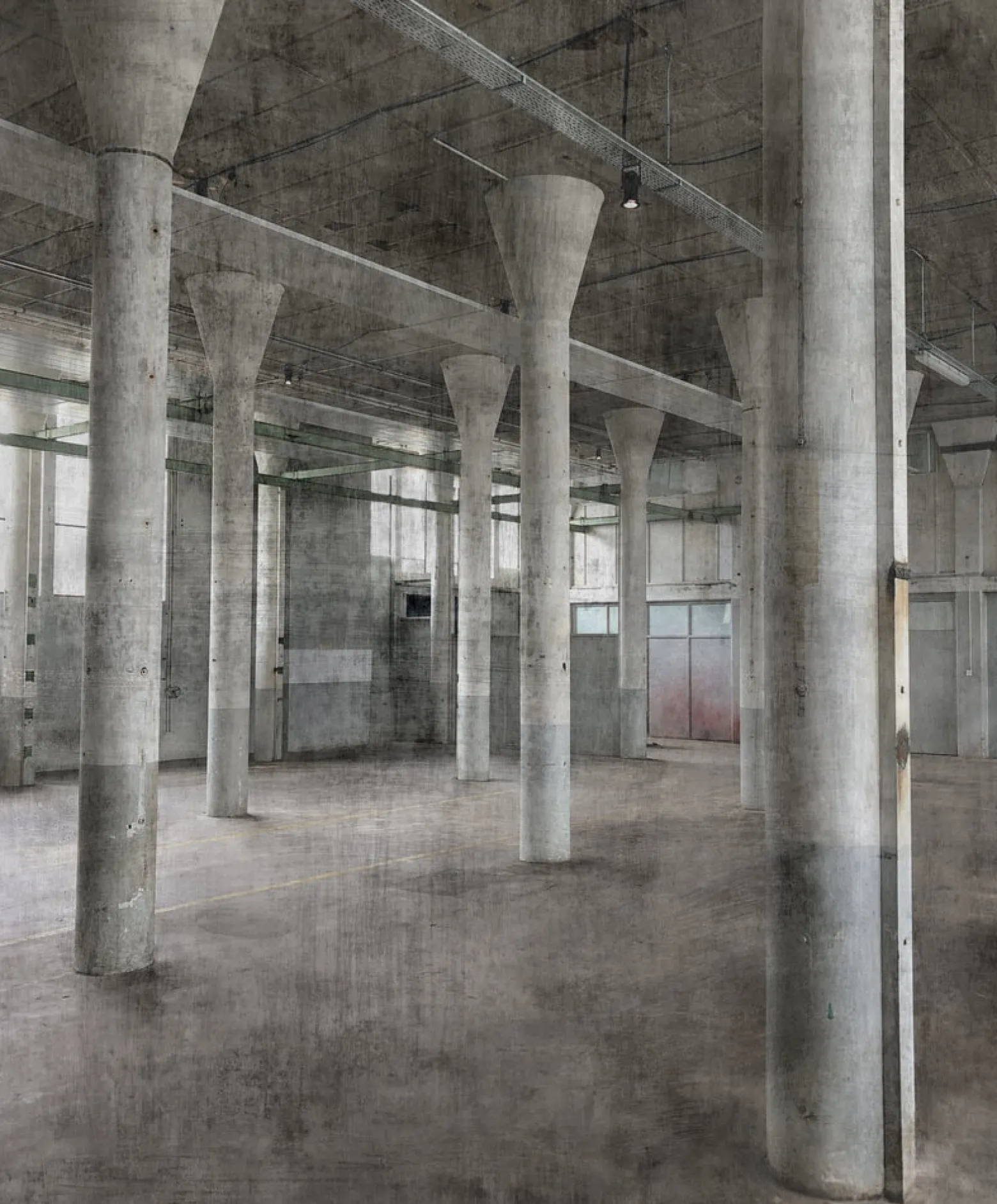 Fototapete Digitaldruck Industrial Halle grau 429725