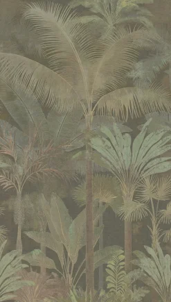 Fototapete Dschungel Palmen Shabby Grün Braun 76190-3