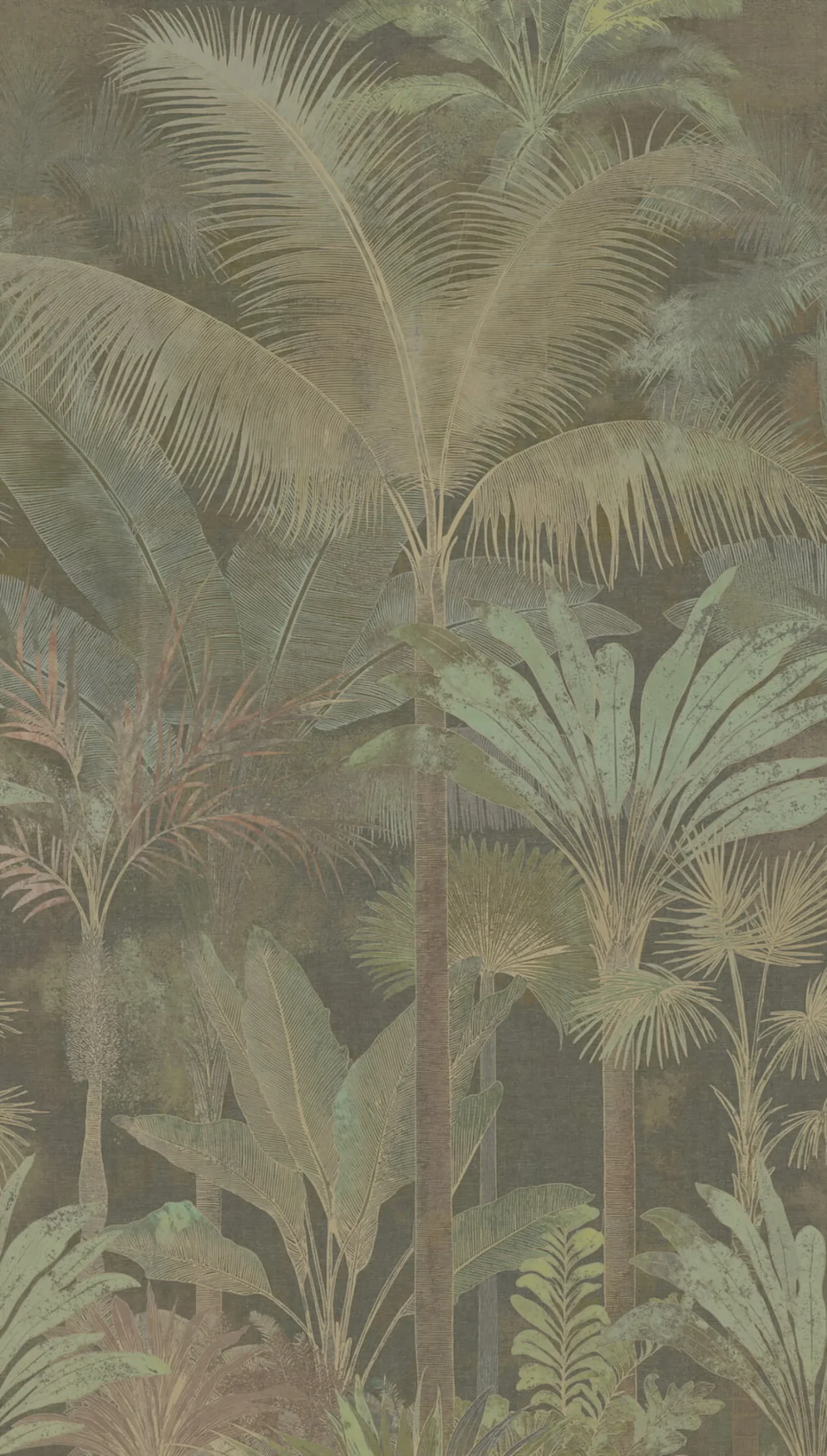 Fototapete Dschungel Palmen Shabby Grün Braun 76190-3