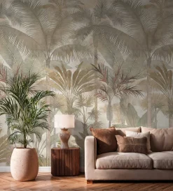 Fototapete Dschungel Palmen Shabby Creme Beige 76190-5