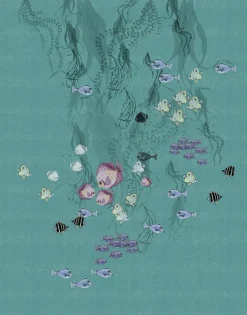 Fototapete Fische Unterwasser Meer blau lila Marburg