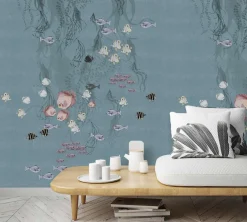 Fototapete Fische Unterwasser Meer blau lila Marburg