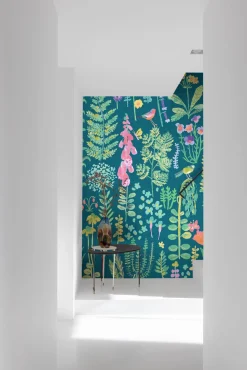 Fototapete Floral Aquarell Blau Grün Rosa ML1902