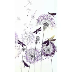 Fototapete Floral Blumen Libellen Weiß Lila 2520N-82