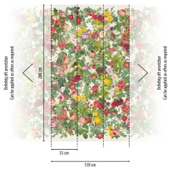 Fototapete Floral Landhaus Grün Rosa Creme 39864-1