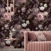 Fototapete Floral Rosen Blumen Schwarz Rosa 81603