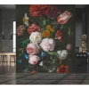 Fototapete Floral Vase Vintage Grau Rot 2503V-11