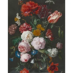 Fototapete Floral Vase Vintage Grau Rot 2503V-11