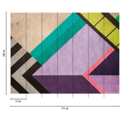Fototapete Grafik Retro Abstrakt Lila Schwarz Bunt 39913-1