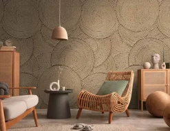 Fototapete Grafisch Kreise Geflecht Beige Braun 79218-1