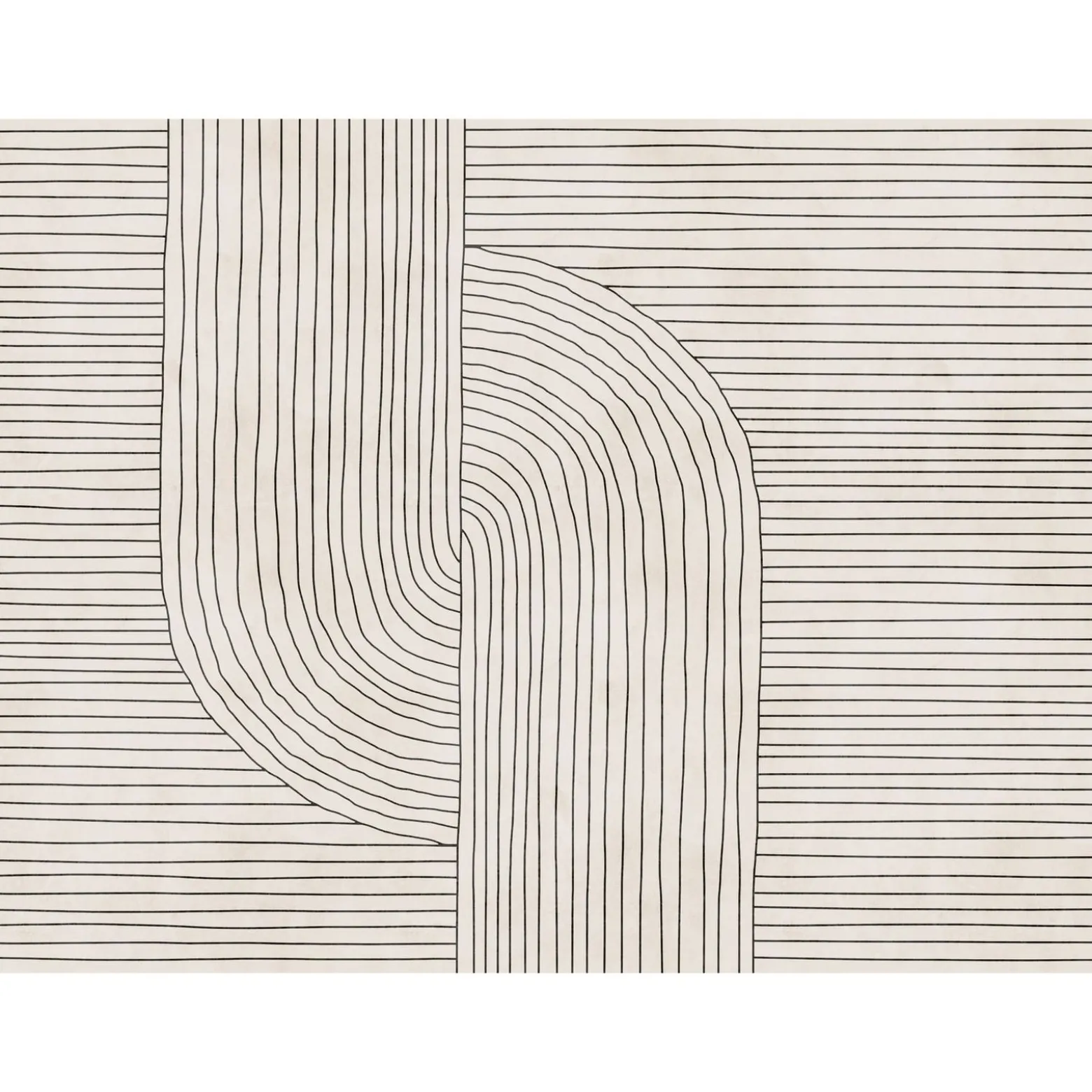 Fototapete Grafisch Linien Creme Schwarz 39894-1