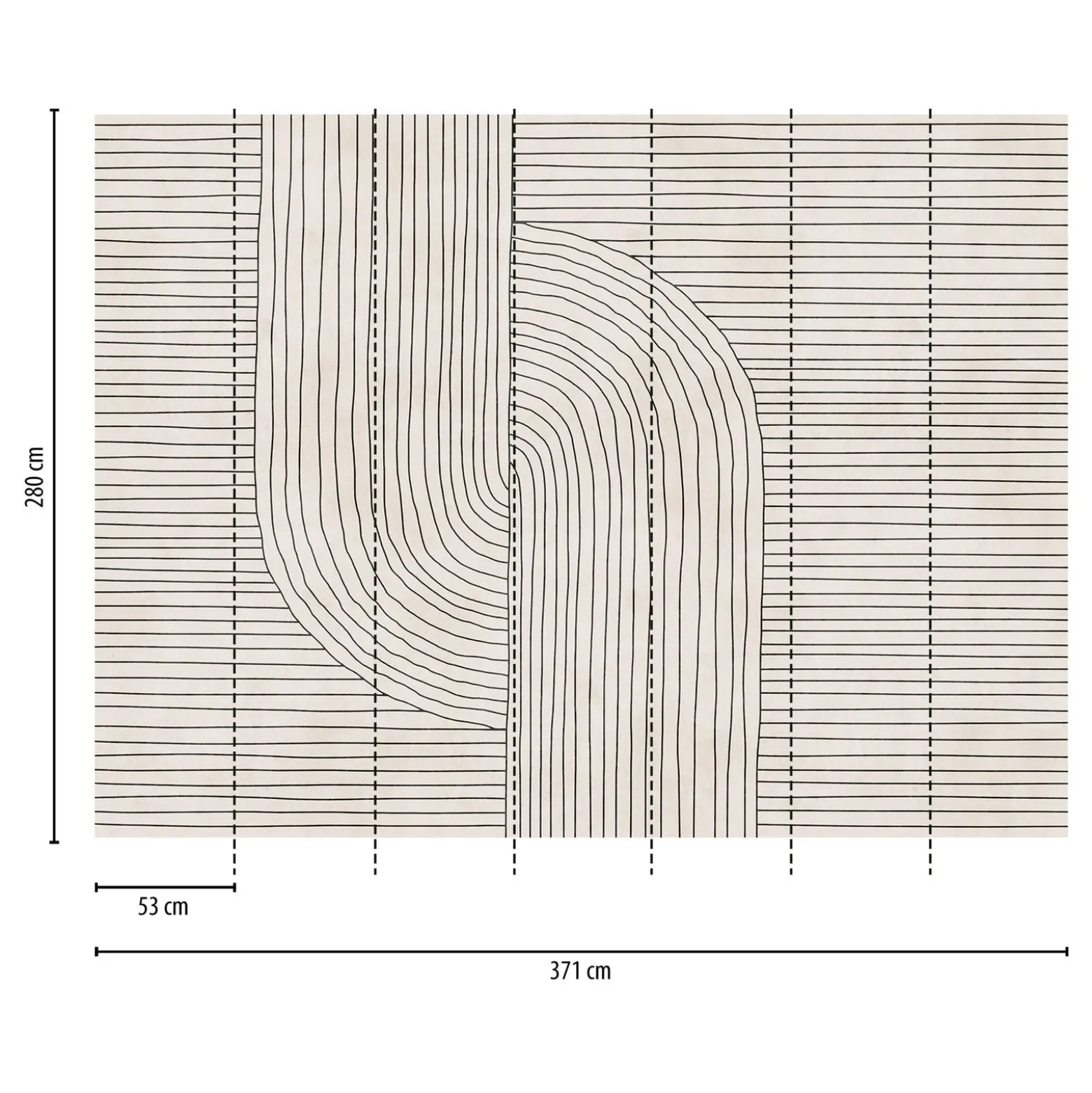 Fototapete Grafisch Linien Creme Schwarz 39894-1
