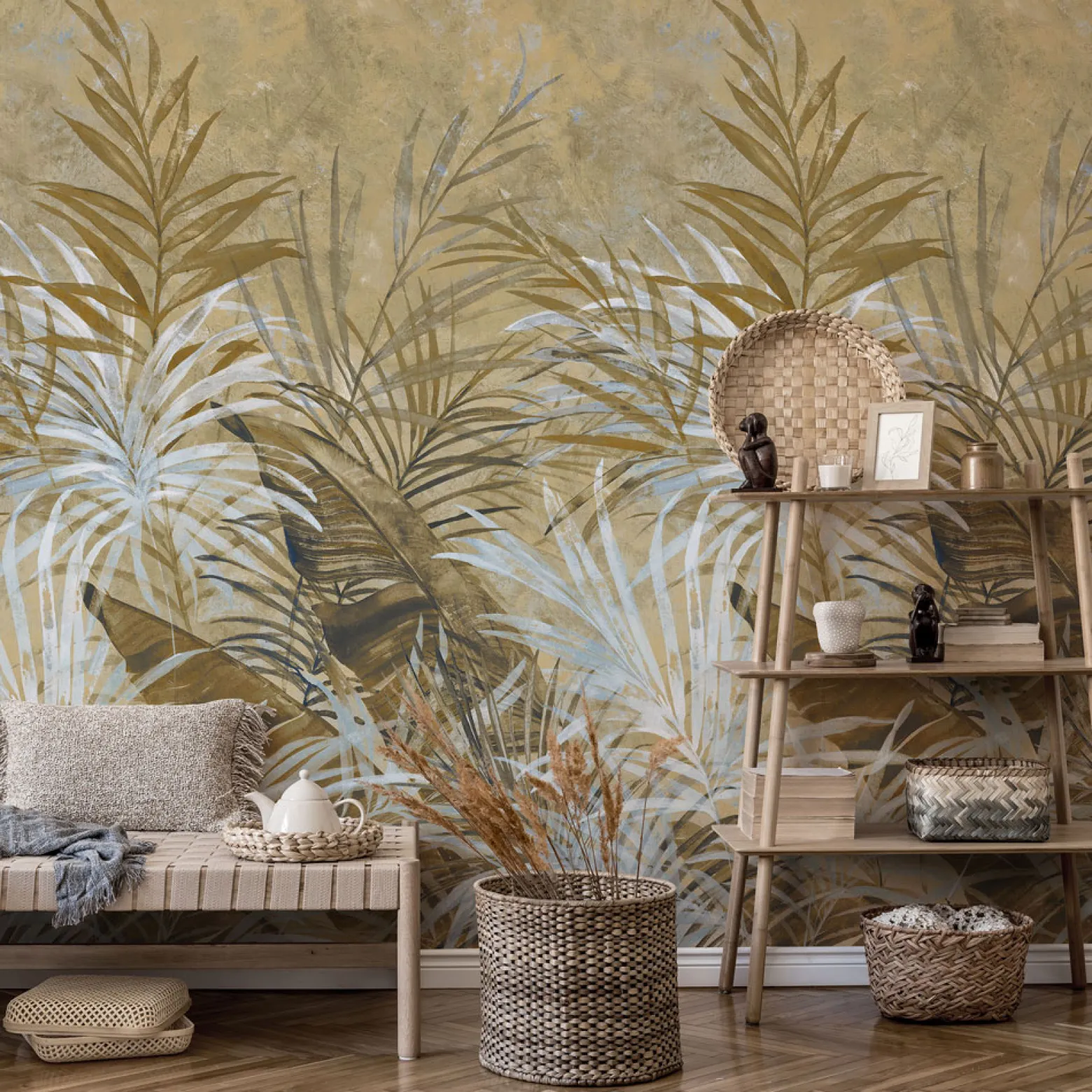 Fototapete Guido Maria Kretschmer Blattmuster beige grau