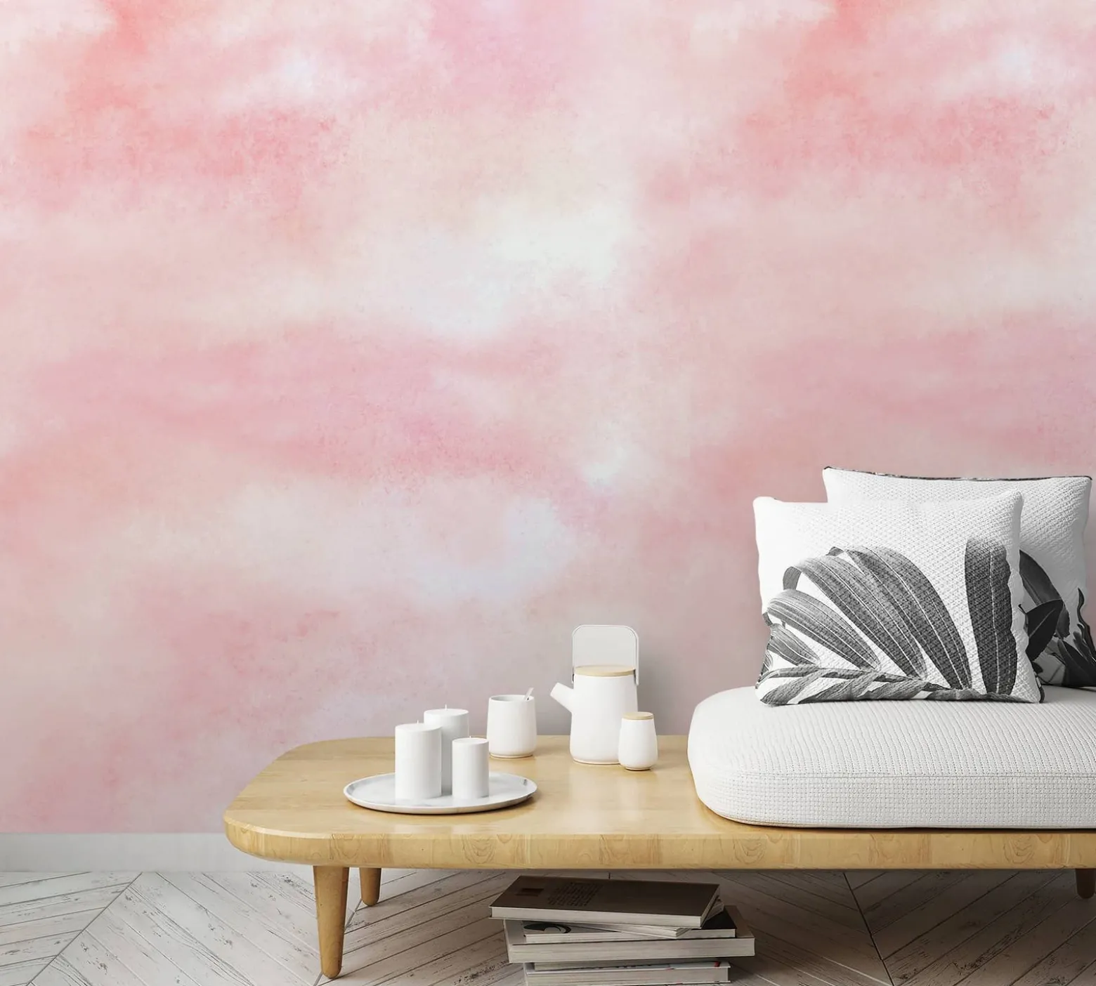 Fototapete Himmel Wolken Muster rosa pink Marburg