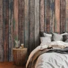 Fototapete Holz Optik Bretter Braun Blau 39832-1