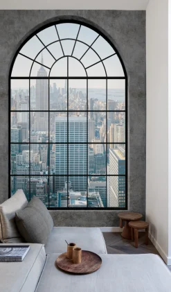 Fototapete Industrial Fenster Grau Blau ML6201