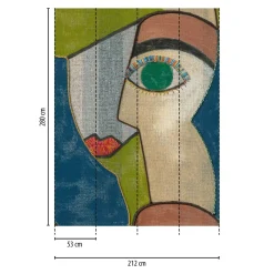 Fototapete Kunst Textiloptik Blau Grün 39890-1