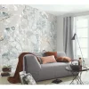 Fototapete Mosaik Fliesen Floral Grau Blau 2250-10