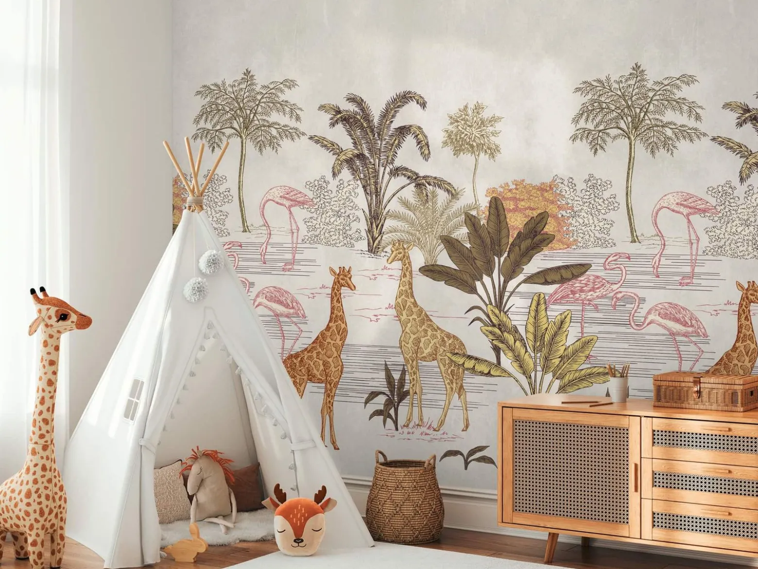 Fototapete Oase Exotisch Grau Beige Bunt 39875-1