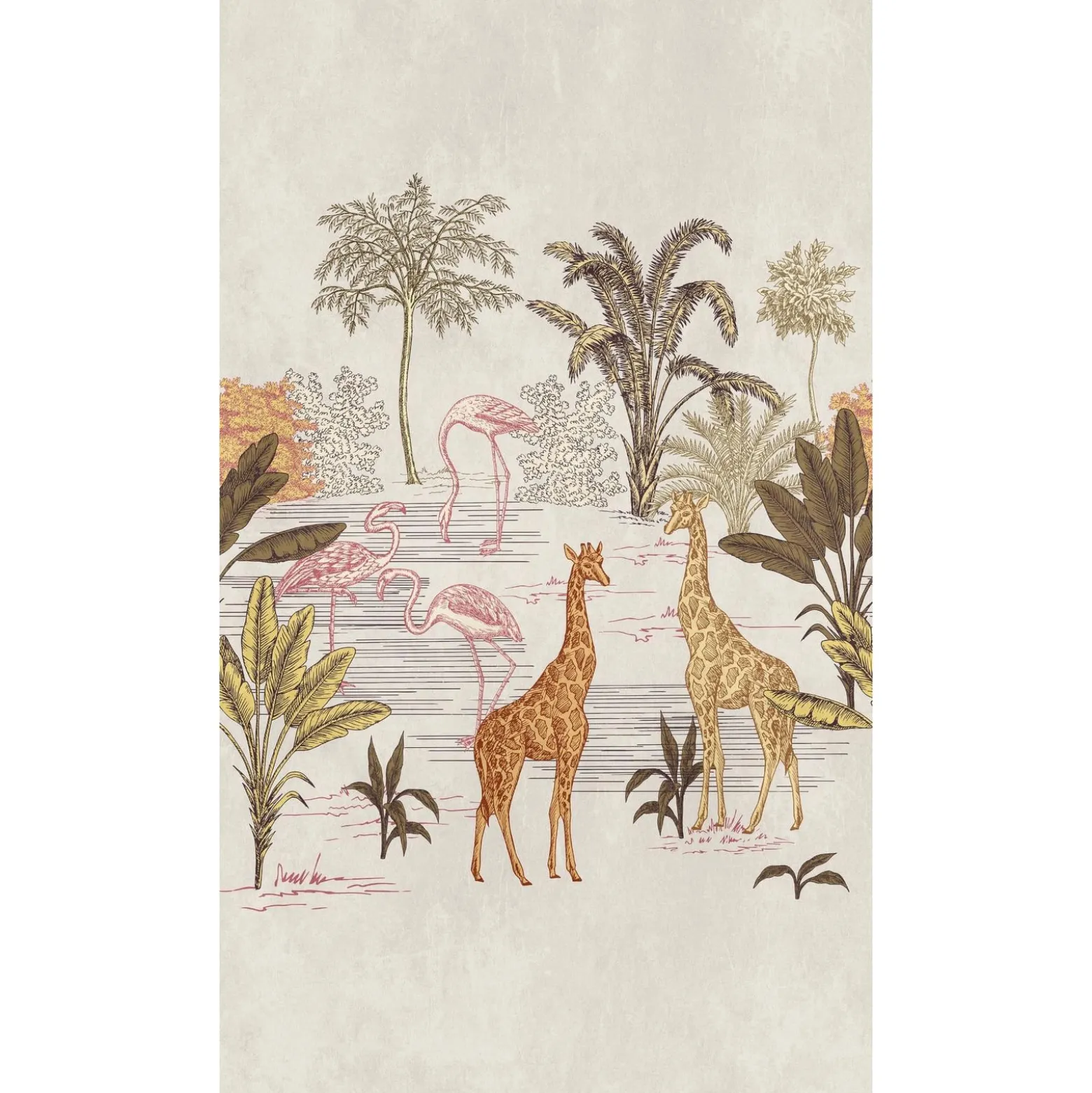 Fototapete Oase Exotisch Grau Beige Bunt 39875-1